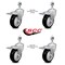 Service Caster 4 Inch Black Polyurethane Swivel 1/2 Inch Stem Caster Set with Total Lock Brake SCC-TSTTL20S414-PPUB-BLK-121315-4 - alternate 4